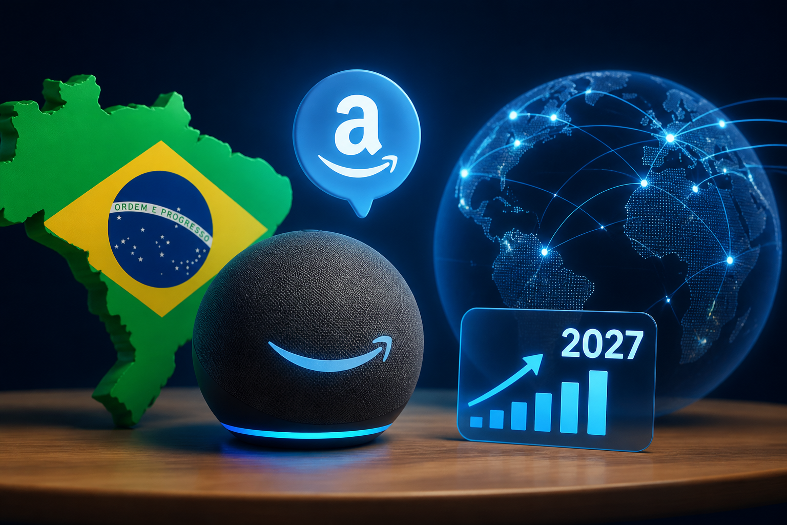 Alexa+ chega ao Brasil com IA avançada e Amazon planeja expansão global em 2027 Imagem destacada sobre Alexa+ chega ao Brasil com IA avançada e Amazon planeja expansão global em 2027