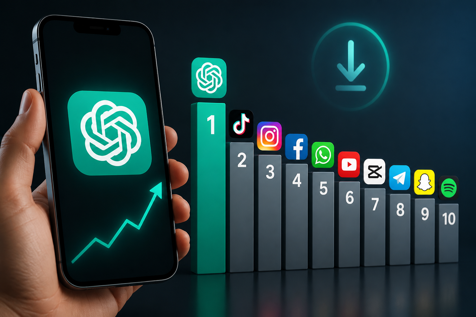 Os 10 apps mais baixados no mundo em maio de 2026: ChatGPT lidera com grande aplicado a smartphones