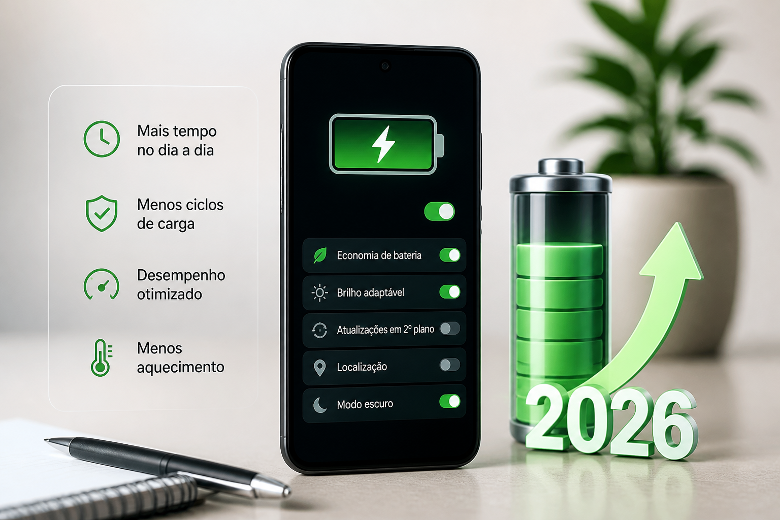 Como aumentar a vida útil da bateria do seu smartphone: prático 2026 aplicado a smartphones