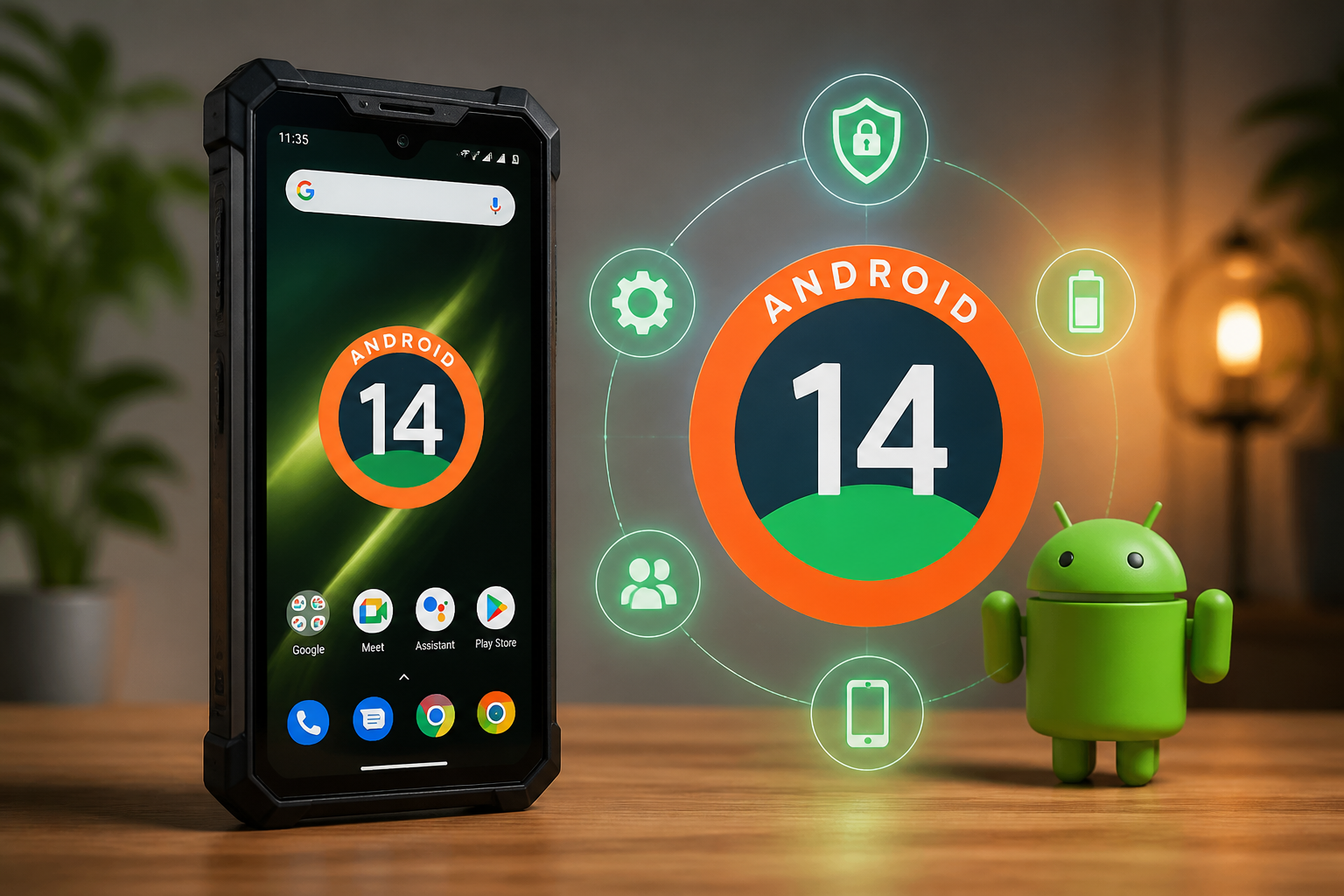 Android 14 aplicado a smartphones