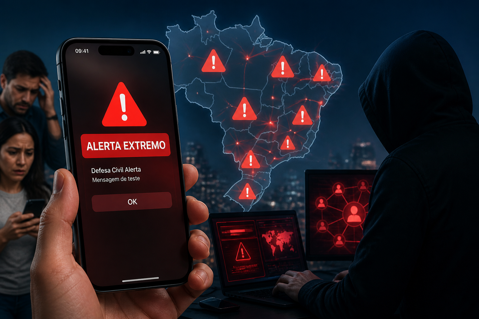 Hackers Invadem Sistema Defesa Civil Alerta e Disparam Alarmes Falsos no Brasil aplicado a smartphones