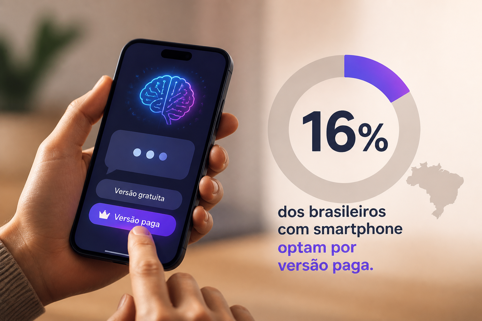 IA generativa: 16% dos brasileiros com smartphone optam por versão paga Imagem destacada sobre IA generativa: 16% dos brasileiros com smartphone optam por versão paga