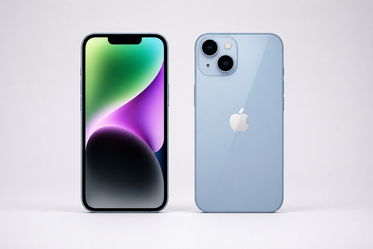 iPhone 14 ainda vale a pena em 2026? Análises técnicas detalhadas iPhone 14 em vista frontal e traseira
