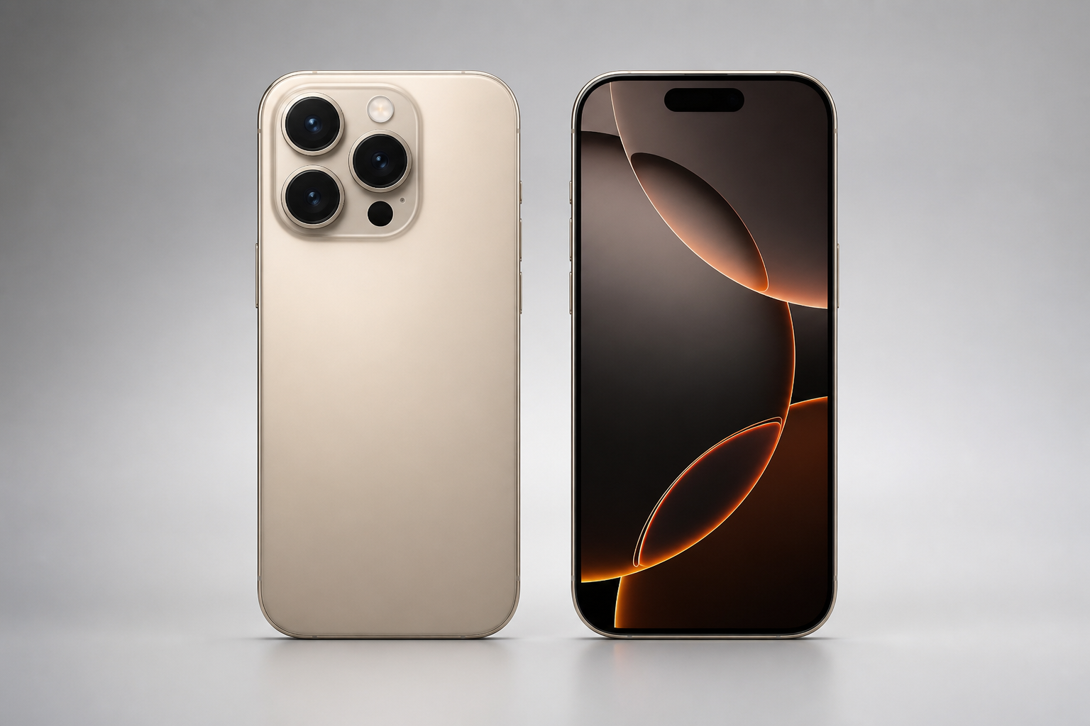 iPhone 16 Pro em vista frontal e traseira