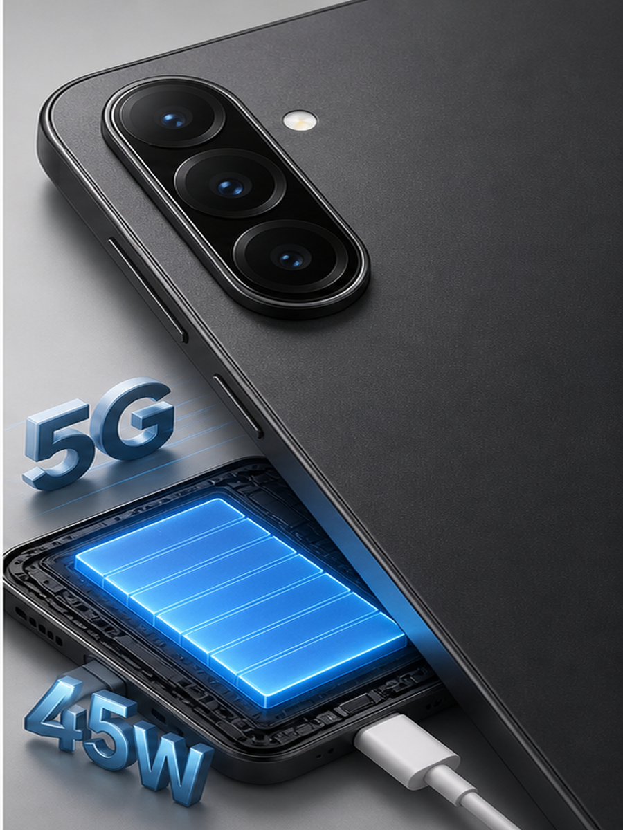 Camera tripla, 5G e carregamento de 45 W do Galaxy A36 5G em artigo de fotos e jogos