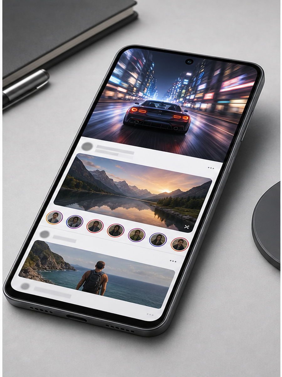 Samsung Galaxy A56 5G com tela AMOLED 120 Hz exibindo jogos e redes sociais em guia ate R$ 2.000