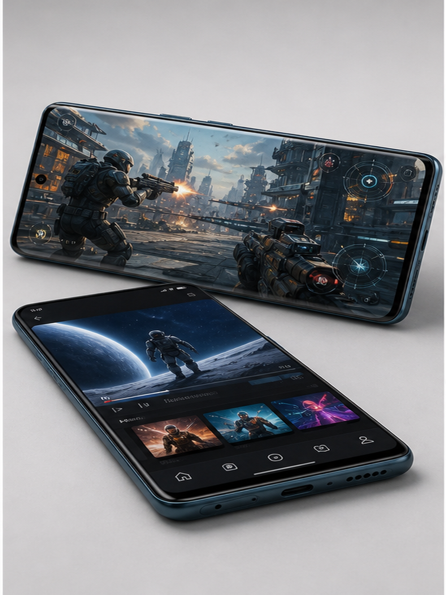Moto G85 com tela pOLED 120 Hz exibindo jogos e redes sociais em guia de celular ate R$ 1.800