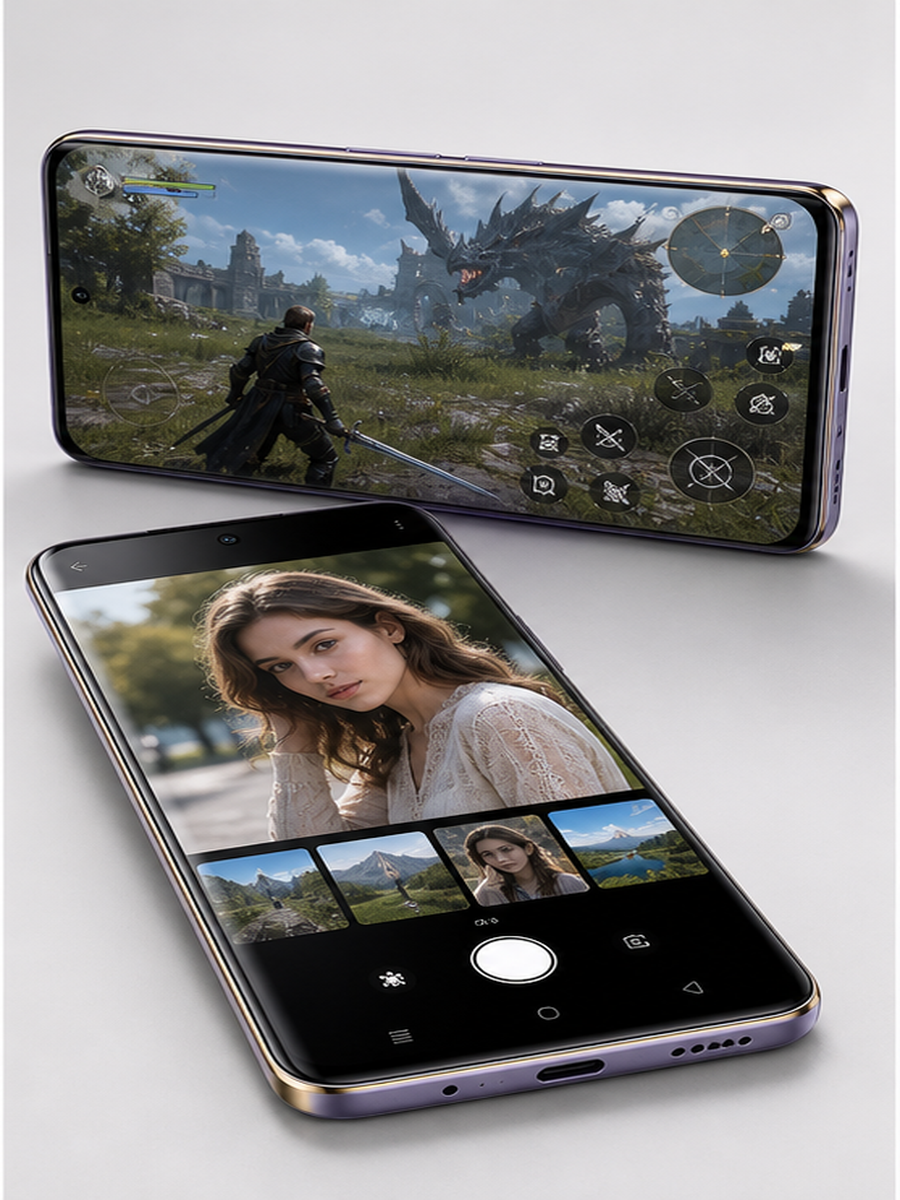 Realme 14 Pro Lite com tela OLED 120 Hz exibindo jogo e redes sociais em guia ate R$ 1.800