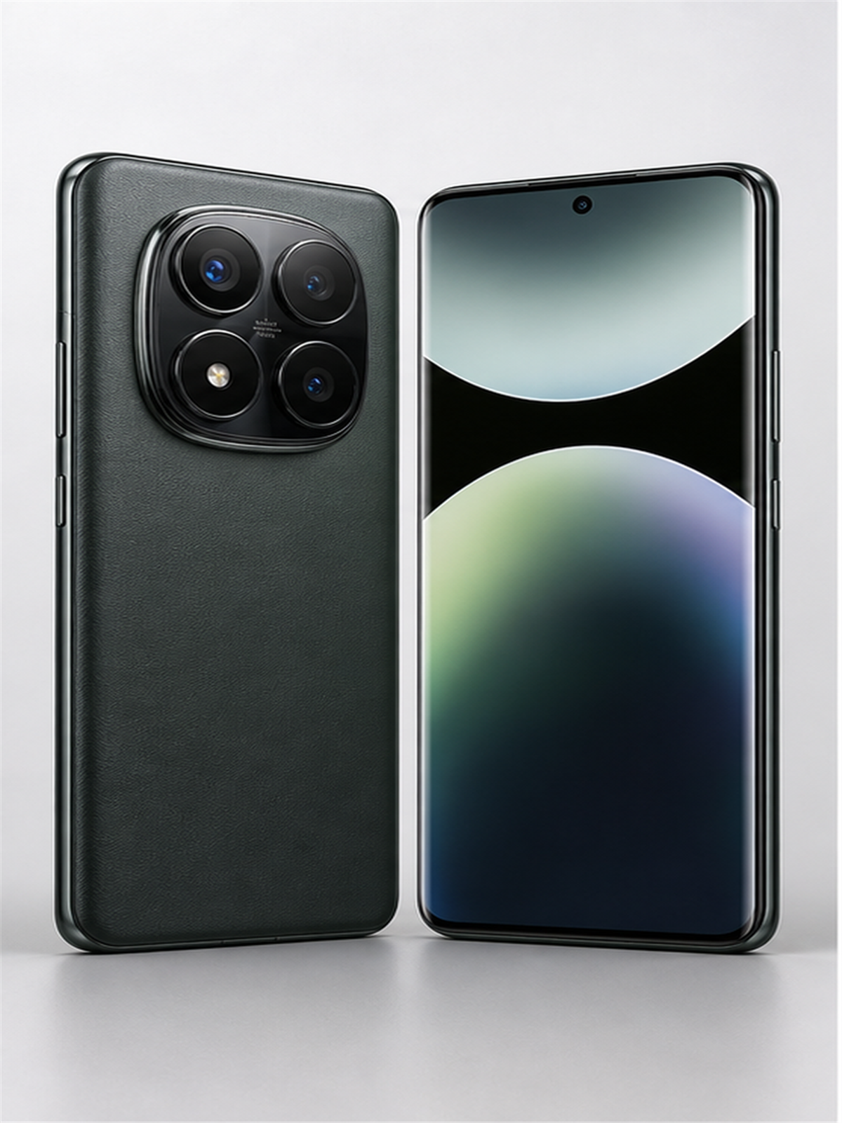 Redmi Note 14 Pro 5G sem logo em vista frontal e traseira para artigo de celular ate R$ 1.800