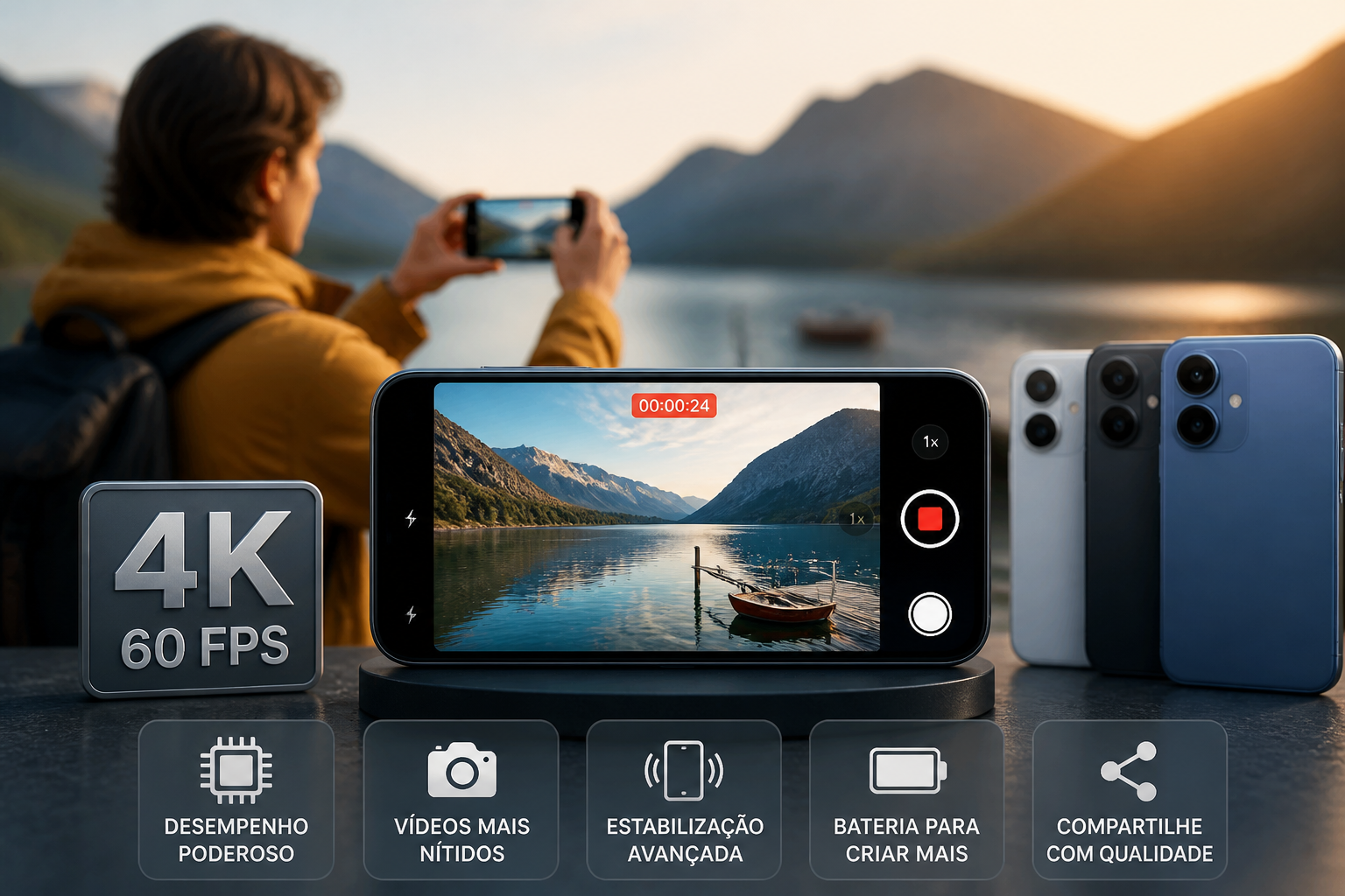 Os Melhores Celulares Intermediários Gravação em 4K a 60 fps em 2026 aplicado a smartphones