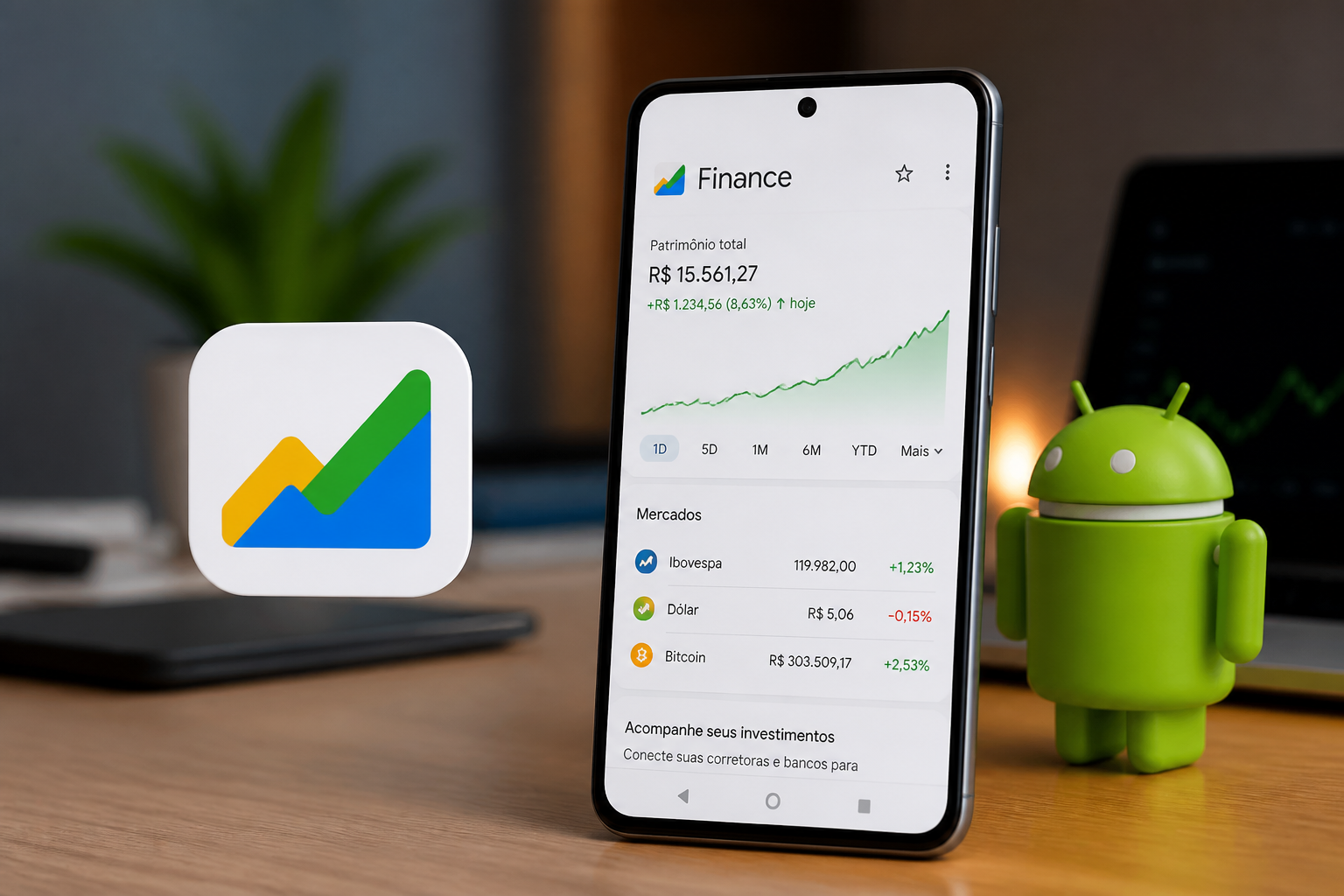 Imagem destacada sobre Novo aplicativo Google Finance Android sai da versão beta e promete ajudar você