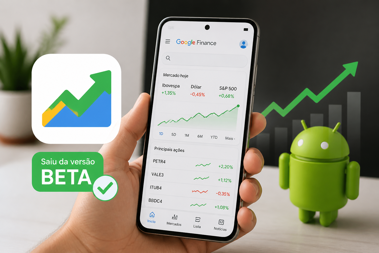 Novo aplicativo Google Finance Android sai da versão beta e promete ajudar você aplicado a smartphones