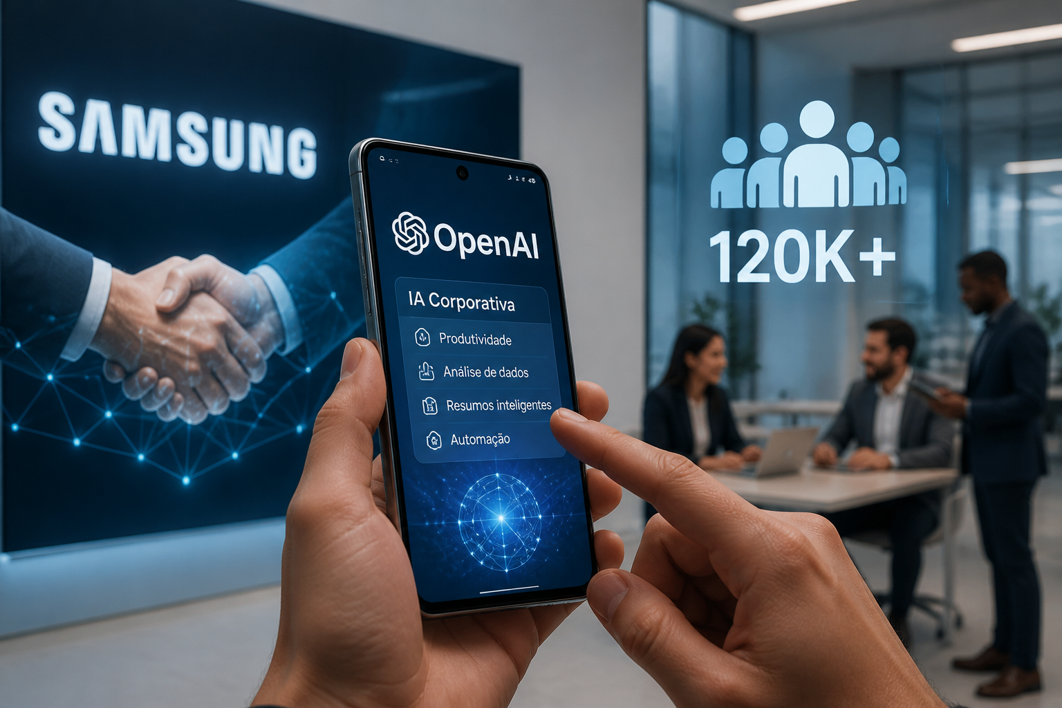 OpenAI assina contrato estratégico com Samsung integrar IA corporativa a mais aplicado a smartphones