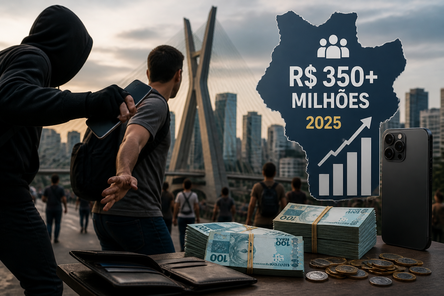 Paulistanos gastaram mais de R$ 350 milhões repor celulares roubados em 2025 aplicado a smartphones