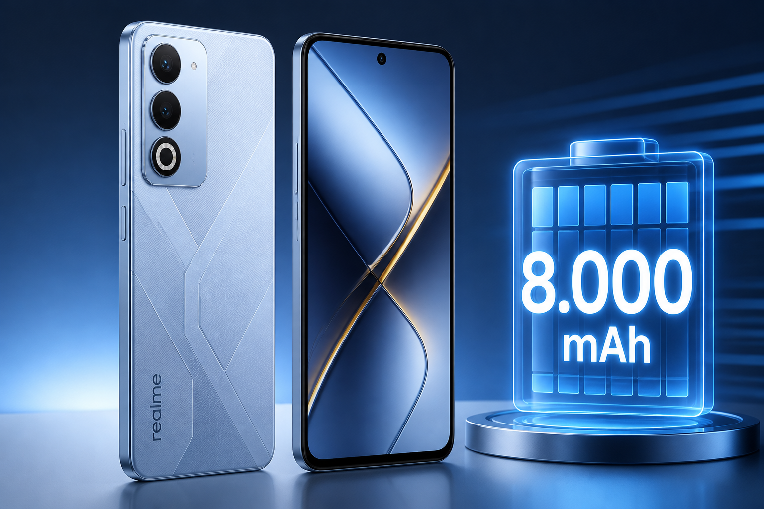 Imagem destacada sobre Realme P4x 4G é lançado com bateria de 8.000 mAh e design renovado