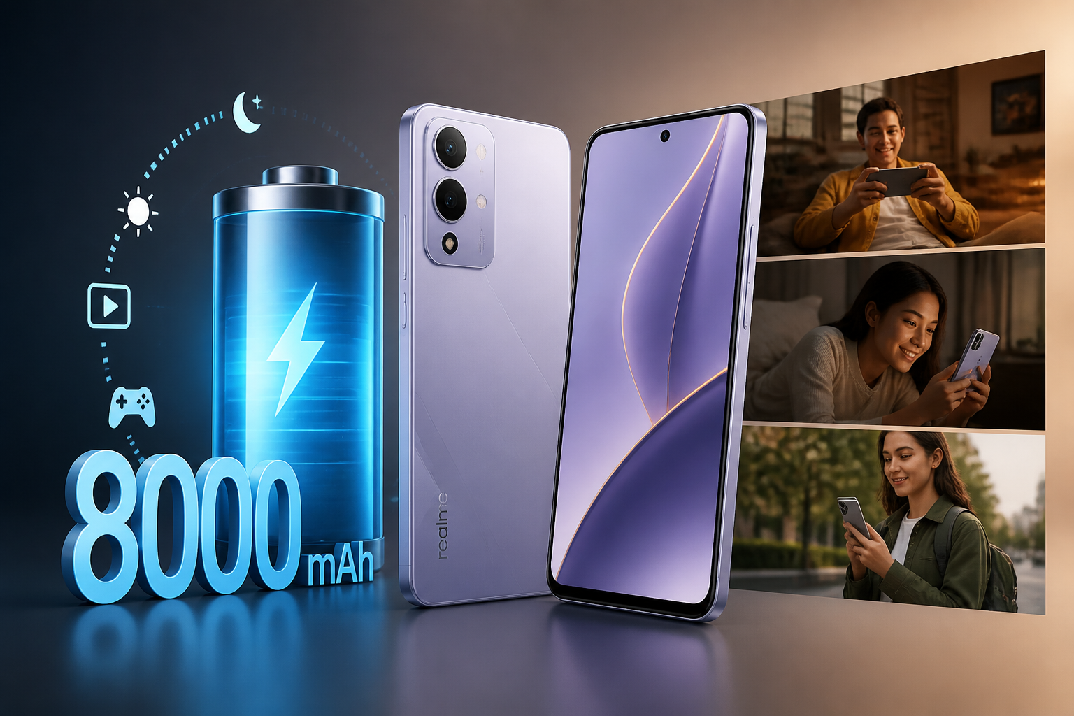 Realme P4x 4G é lançado com bateria de 8.000 mAh e design renovado aplicado a smartphones