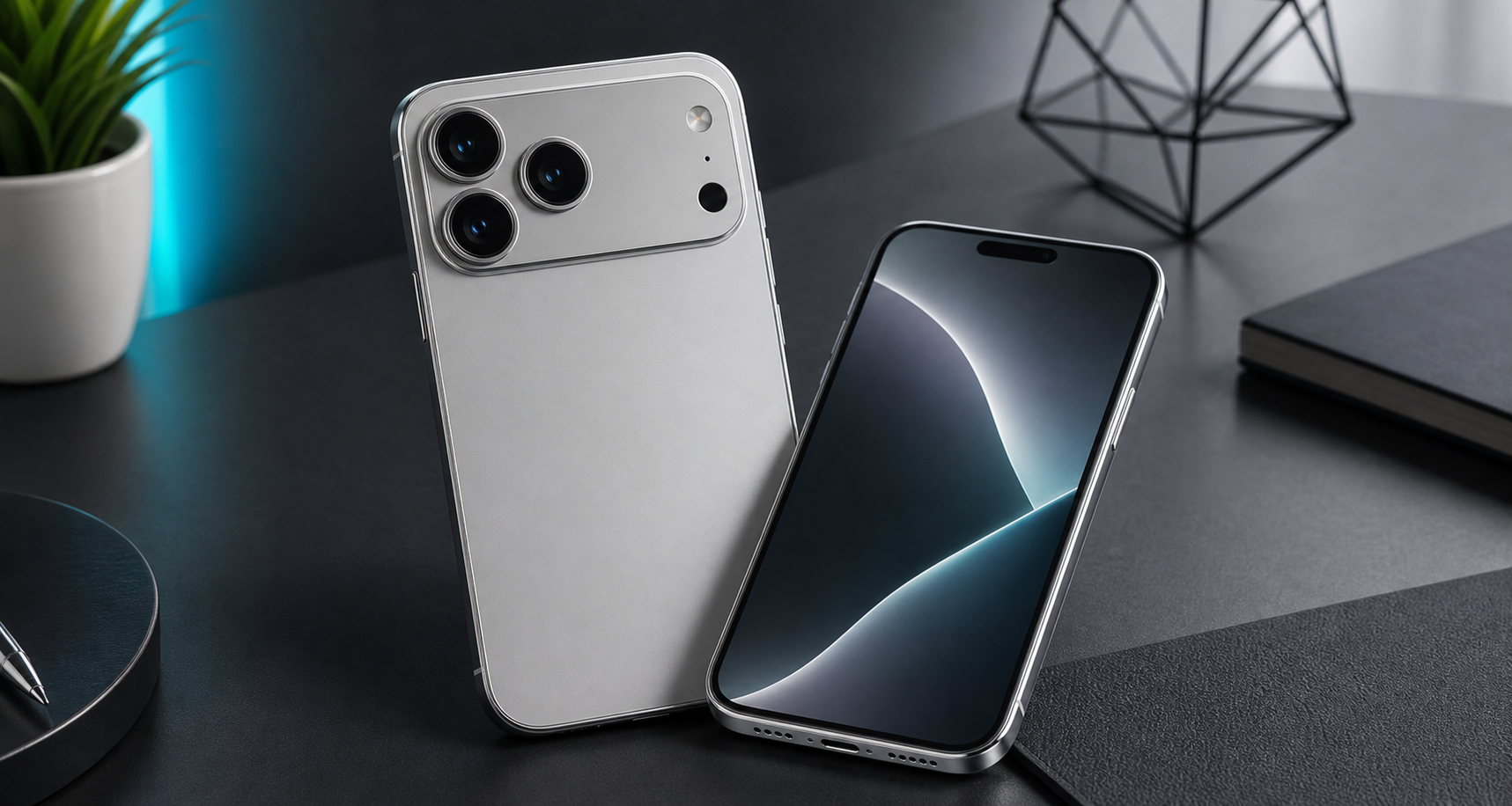Imagem ilustrativa original de um smartphone premium inspirado no iPhone 17 Pro Max