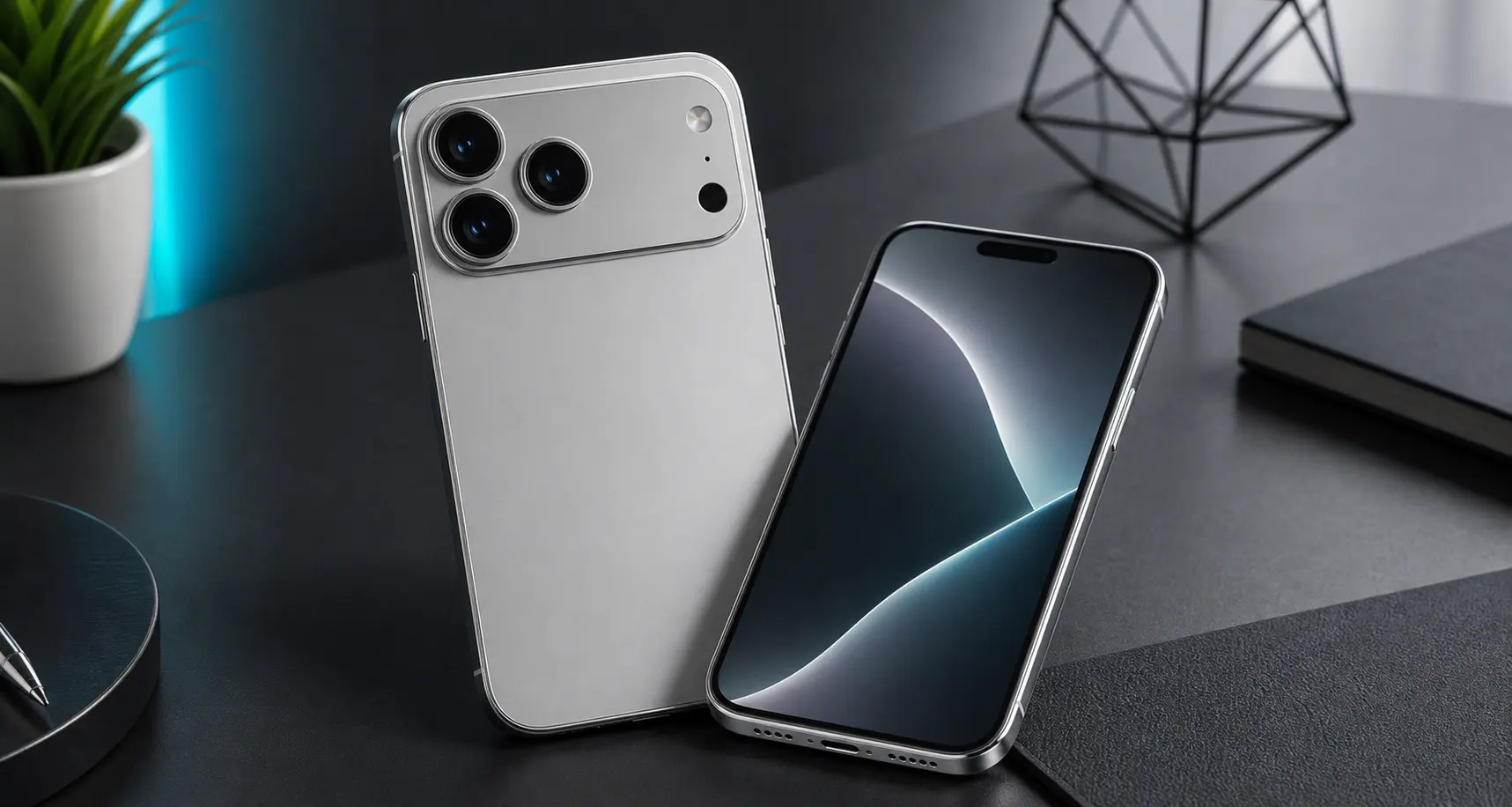 Imagem ilustrativa original de um smartphone premium inspirado no iPhone 17 Pro Max