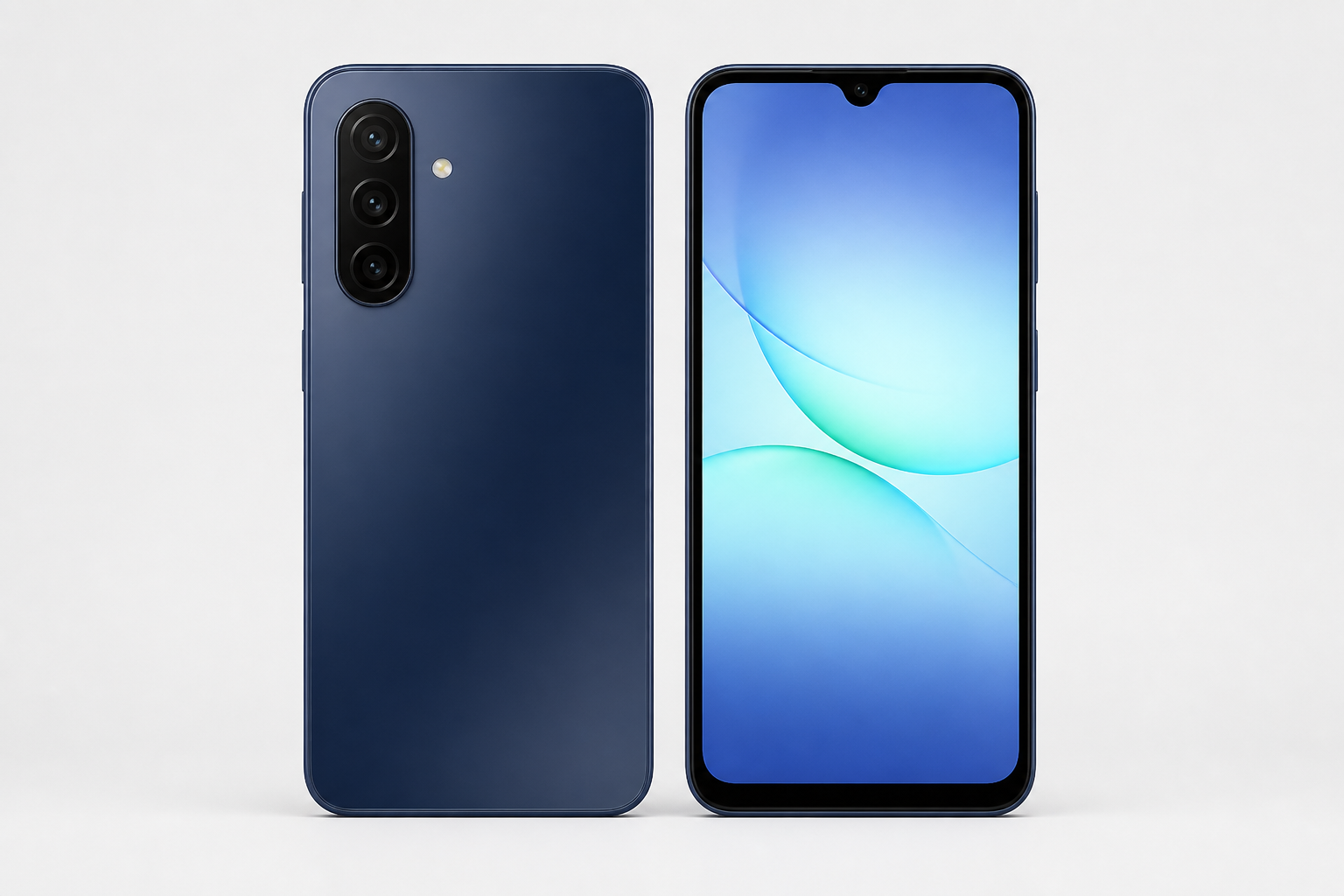 Samsung Galaxy A17 em vista frontal e traseira