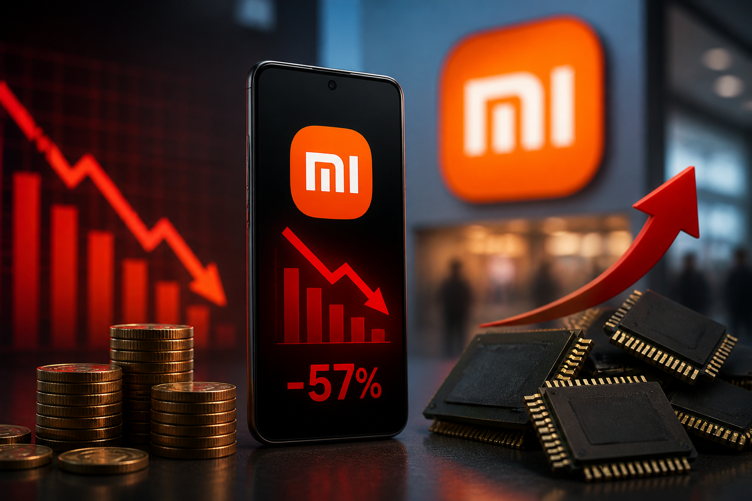 Xiaomi sofre queda de 57% no lucro enquanto custos de chips de memória disparam aplicado a smartphones